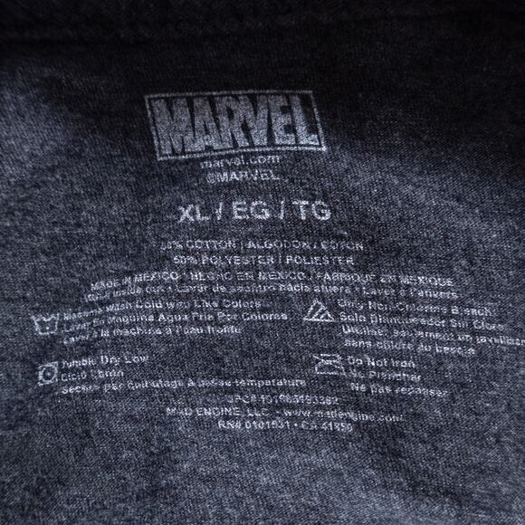 Marvel Graphic T Shirt Mens Gray XL Short Sleeve Crew Neck Comic Graphic - Picture 5 of 5